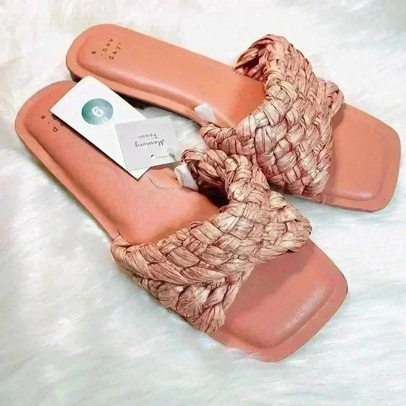 Women’s A New Day Nicolette Raffia Sandals in Pink Size 9 - Picture 5 of 6